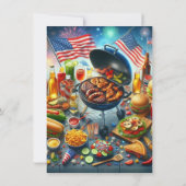 Invitation 4 juillet Patriotic Holiday BBQ (Dos)