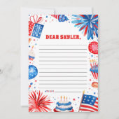 Invitation 4 juillet Patriotique Birthday Time Capsule Card (Devant)