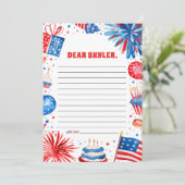 Invitation 4 juillet Patriotique Birthday Time Capsule Card (Debout devant)