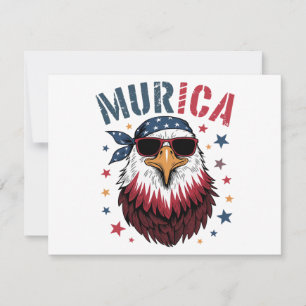 Invitation 4 juillet Patriotique Drôle Aigle USA