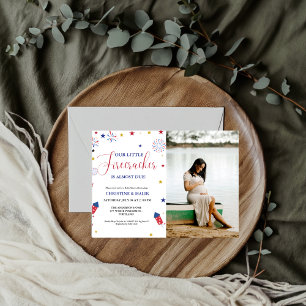 Invitation 4 juillet petit Baby shower de pétards