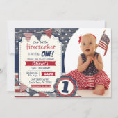 Invitation 4 juillet Photo personnalisée à thème (Devant)