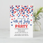 Invitation 4 juillet pluie Blue Red White Star Party (Debout devant)