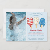 Invitation 4 juillet Pool Et Glace Cream Party (Devant)