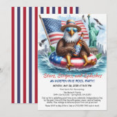 Invitation 4 juillet Pool Party (Devant / Derrière)