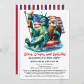 Invitation 4 juillet Pool Party (Devant / Derrière)