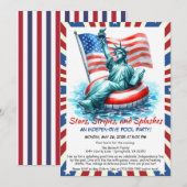 Invitation 4 juillet Pool Party (Devant / Derrière)