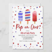 Invitation 4 juillet Pop sur le rouge blanc bleu glaces (Devant)