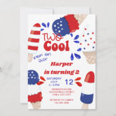 Invitation 4 juillet Popsicle Party Deux Cool 2e anniversaire (Devant)