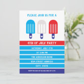 Invitation 4 juillet Popsicle rouge blanc bleu (Debout devant)