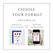 Invitation 4 juillet Popsicle Rouge Blanc Et Bleu