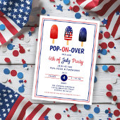 Invitation 4 juillet Popsicle Rouge Blanc Et Bleu