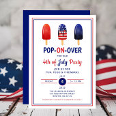 Invitation 4 juillet Popsicle Rouge Blanc Et Bleu