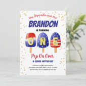 Invitation 4 juillet Popsicles Baby Boy 1er anniversaire (Debout devant)