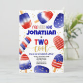 Invitation 4 juillet Popsicles Deux Cool Enfant 2e anniversai (Debout devant)