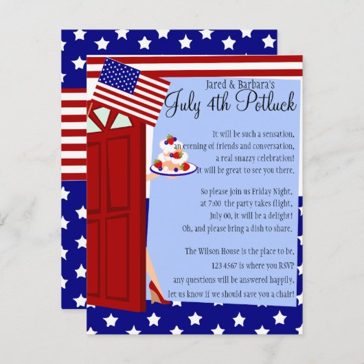 Invitation 4 juillet Potluck (Devant / Derrière)