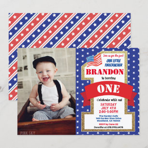 Invitation 4 juillet Quatrième 1er anniversaire Photo de fill
