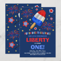 4 juillet quatrième d'invitation d'anniversaire de