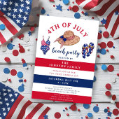 Invitation 4 juillet Red White And Blue Beach Party