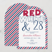 Invitation 4 juillet Red White BBQ Pique-nique BBQ (Devant / Derrière)