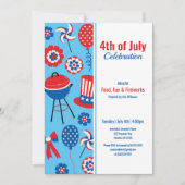 Invitation 4 juillet Red White Blue Celebration (Devant)