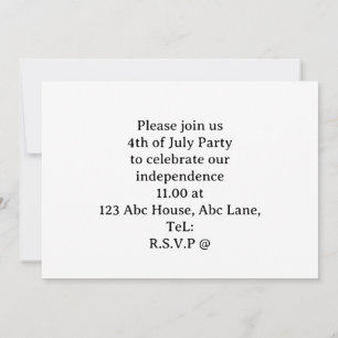 Invitation 4 juillet, réservez la date, Fête de l'Indépendanc