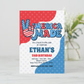 Invitation 4 juillet Retro 'Merica Fête d'anniversaire (Debout devant)