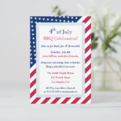 Invitation 4 juillet Rouge Blanc Bleu BBQ Fête Étoiles (Debout devant)
