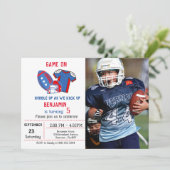 Invitation 4 juillet rouge blanc bleu football garçon (Debout devant)