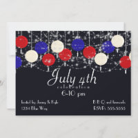 4 juillet Rouge blanc bleu Globe Lanternes
