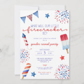 Invitation 4 juillet rouge blanc bleu Sexe révéler pétard (Devant)