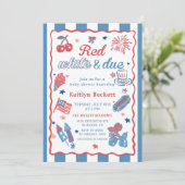 Invitation 4 Juillet Rouge Blanc et Baby shower d'échéance In (Debout devant)
