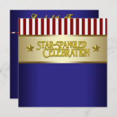 Invitation 4 juillet Rouge blanc et bleu (Devant / Derrière)