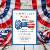 Invitation 4 juillet Rouge, Blanc Et Bleu