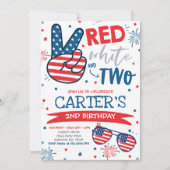 Invitation 4 juillet Rouge Blanc Et Bleu 2e Anniversaire (Devant)