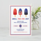 Invitation 4 juillet Rouge Rouge Blanc Et Bleu (Debout devant)