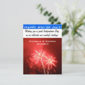 Invitation 4 juillet salutations heureuses (Debout devant)