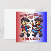 Invitation 4 juillet Semiquincentenaire du 250e anniversaire (Devant / Derrière)