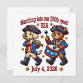 Invitation 4 juillet Semiquincentenaire du 250e anniversaire (Devant / Derrière)