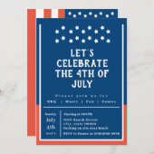 Invitation 4 juillet soirée BBQ été (Devant / Derrière)