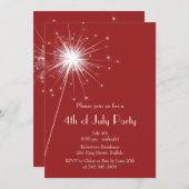 Invitation 4 juillet Sparkles Party (Devant / Derrière)