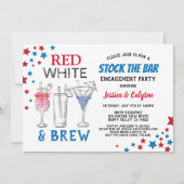 Invitation 4 juillet Stock The Bar Engagement Party (Devant)