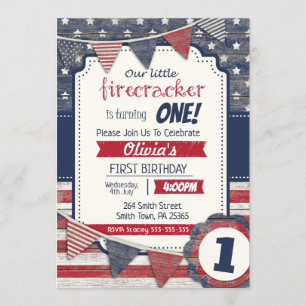 Invitation 4 Juillet Thème Tous Genre/Âge Fête de l'Indépenda