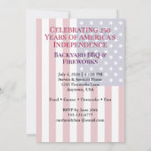 Invitation 4 juillet Torche de la Liberté Feux d'Artifice USA (Dos)