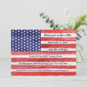 Invitation 4 juillet USA Drapeau Patriotic Art Stars & Stripe (Debout devant)