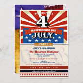 Invitation 4 juillet vintage (Devant / Derrière)