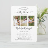 Invitation 4 Photo Baby shower d'interurbain virtuel par cour (Debout devant)