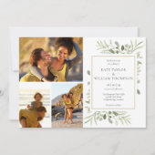 Invitation 4 Photo Botanical Greenery Mariage Feuille (Devant)