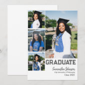 Invitation 4 Photo Carton d'annonce de remise de diplôme d'ét (Devant / Derrière)