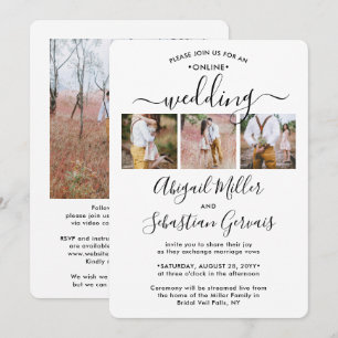 Invitation 4 Photo Cérémonie de Mariage Virtuelle en Ligne Él